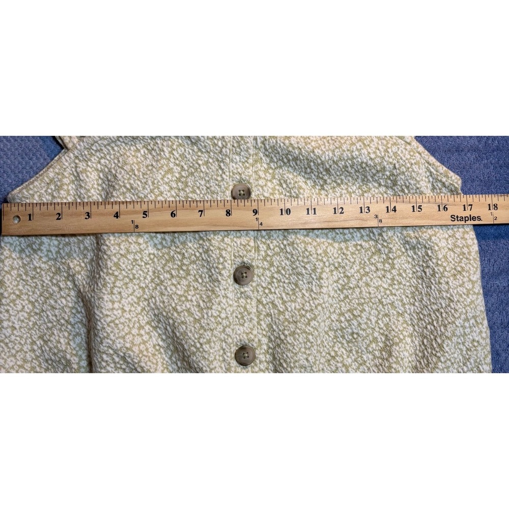 Madewell Button Front Crop Top Women's Green Floral Textured Knit Excellent Med - Picture 2 of 6